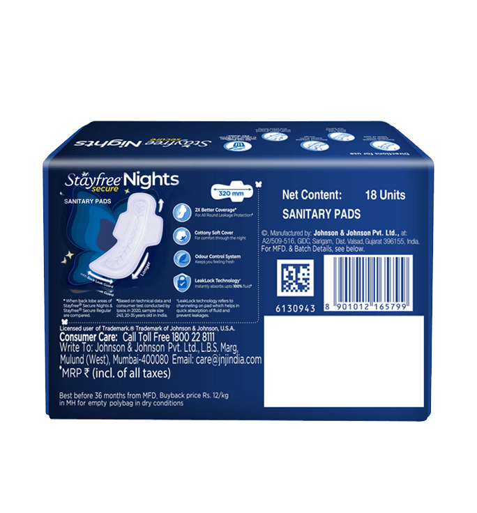 Get Comforth with Stayfree Secure Nights Pads