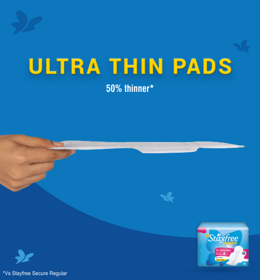 stayfree ultrathin pad fits according to body
